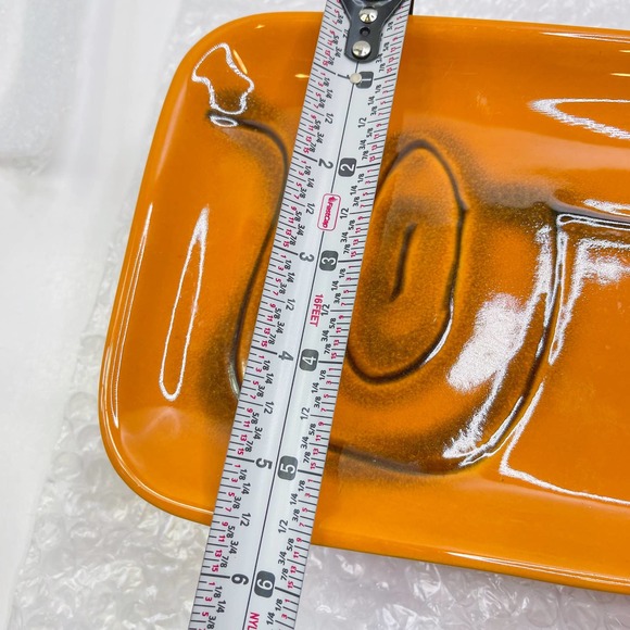 RARE VTG ISRAELI CERAMIC POTTERY BOWL & WOOD TRAY FOR SERVING dishes ISRAEL # - Picture 6 of 7